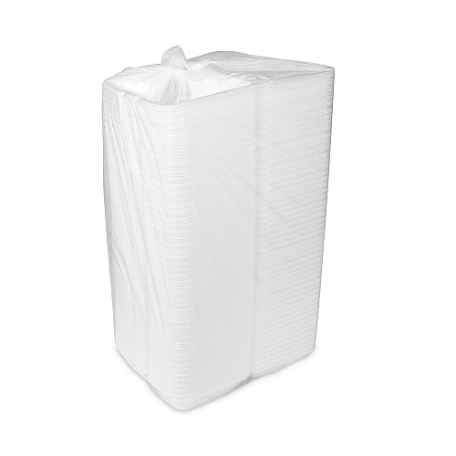 Pactiv Foam Hinged Lid Container, Single Tab Lock #205 Utility, 9.19 x 6.5 x 2.75, White, 150/Carton (YTH102050001)