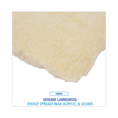 Boardwalk Mop Head, Finish Applicator, Lambswool, 14-Inch, White (BWK4414)