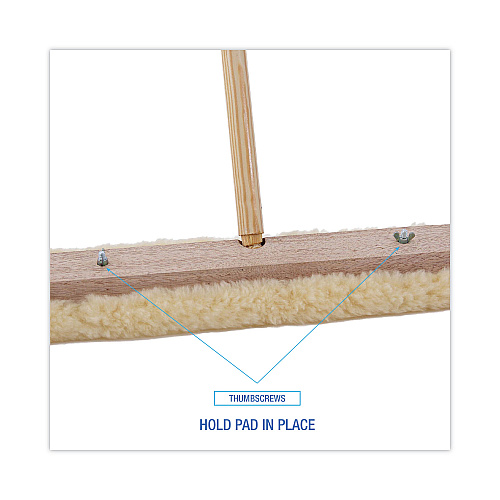 Boardwalk Mop Head, Finish Applicator, Lambswool, 14-Inch, White (BWK4414)