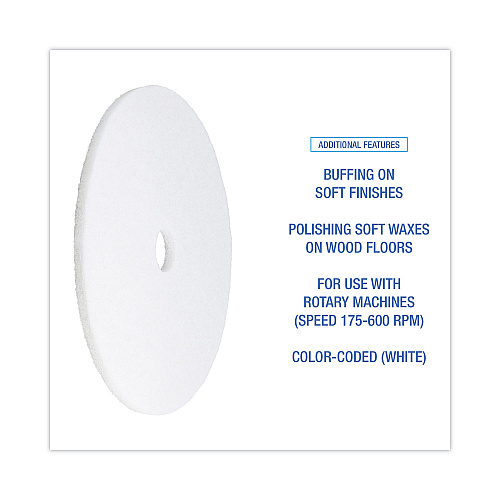 Boardwalk&reg; White 24" Floor Polishing Pads, 5 Pads (BWK4024WHI)