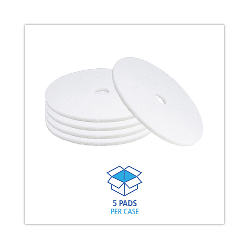 Boardwalk&reg; White 24" Floor Polishing Pads, 5 Pads (BWK4024WHI)