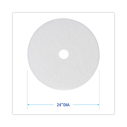 Boardwalk&reg; White 24" Floor Polishing Pads, 5 Pads (BWK4024WHI)