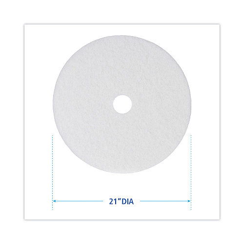 Boardwalk&reg; White 21" Floor Polishing Pads, 5 Pads (BWK4021WHI)