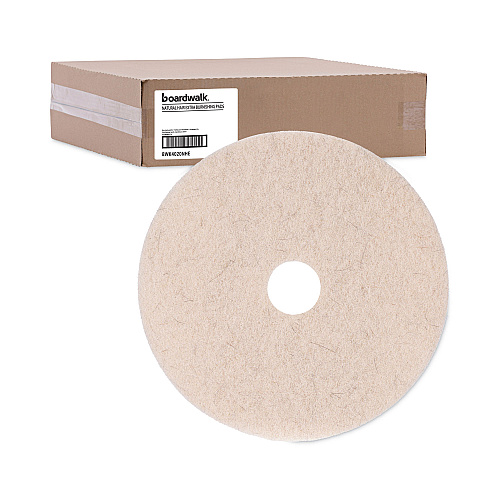 Boardwalk&reg; Extra High-Speed Natural Hair Floor Pads, 20" dia, 5 Pads (BWK4020NHE)