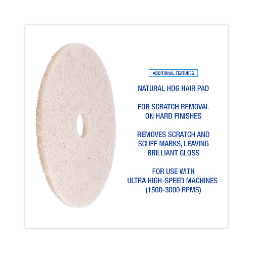 Boardwalk&reg; Extra High-Speed Natural Hair Floor Pads, 20" dia, 5 Pads (BWK4020NHE)