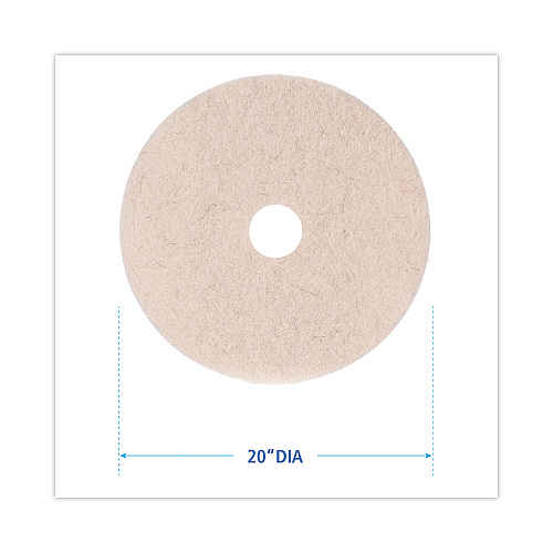 Boardwalk&reg; Extra High-Speed Natural Hair Floor Pads, 20" dia, 5 Pads (BWK4020NHE)
