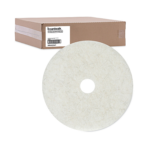 Boardwalk&reg; High-Speed 20" Floor Pads, Nat. Hair/Polyester, 5/Ctn (BWK4020NAT)