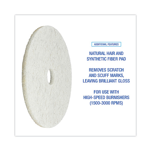 Boardwalk&reg; High-Speed 20" Floor Pads, Nat. Hair/Polyester, 5/Ctn (BWK4020NAT)
