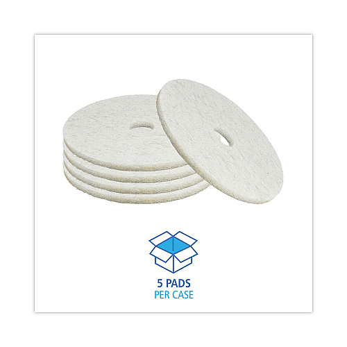 Boardwalk&reg; High-Speed 20" Floor Pads, Nat. Hair/Polyester, 5/Ctn (BWK4020NAT)