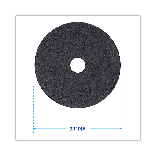 Boardwalk&reg; 20" Standard Floor Pads, High-Performance, Black, 5 Pads (BWK4020HIP)