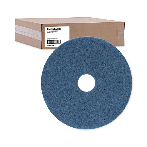 Boardwalk&reg; Blue 20" Standard Floor Scrubbing Pads, 5 Pads (BWK4020BLU)
