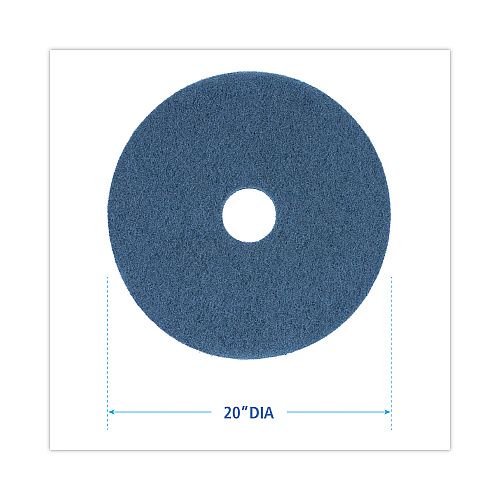 Boardwalk&reg; Blue 20" Standard Floor Scrubbing Pads, 5 Pads (BWK4020BLU)