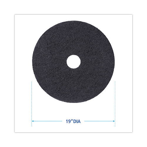 Boardwalk&reg; Standard Floor Pads, 19" dia, Black, 5/Carton (BWK4019BLA)