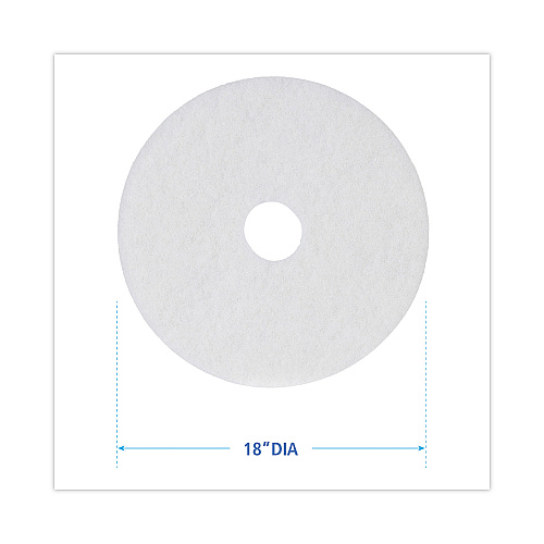 Boardwalk&reg; White 18" Floor Polishing Pads, 5 Pads (BWK4018WHI)