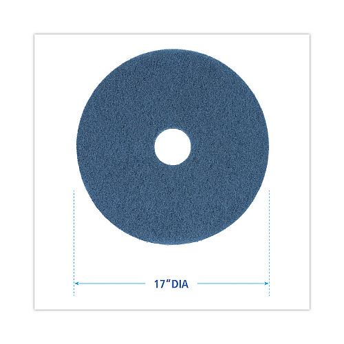 Boardwalk Scrubbing Floor Pads, 17" Diameter, Blue, 5/Carton (BWK4017BLU)