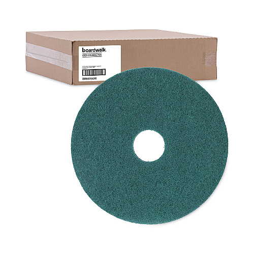 Boardwalk&reg; Green 16" Floor Scrubbing Pads, 5 Pads (BWK4016GRE)