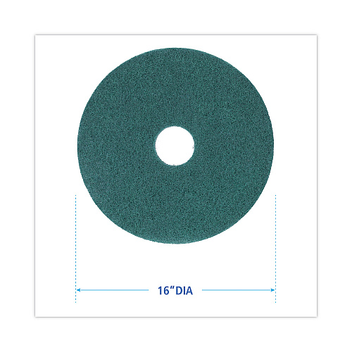 Boardwalk&reg; Green 16" Floor Scrubbing Pads, 5 Pads (BWK4016GRE)