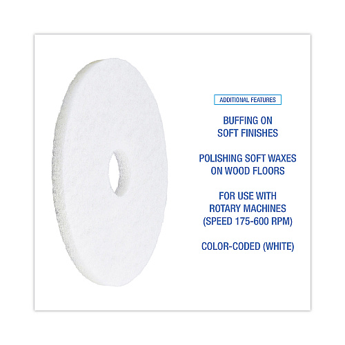Boardwalk&reg; White 15" Floor Polishing Pads, 5 Pads (BWK4015WHI)