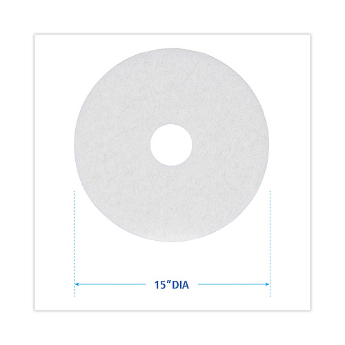 Boardwalk&reg; White 15" Floor Polishing Pads, 5 Pads (BWK4015WHI)