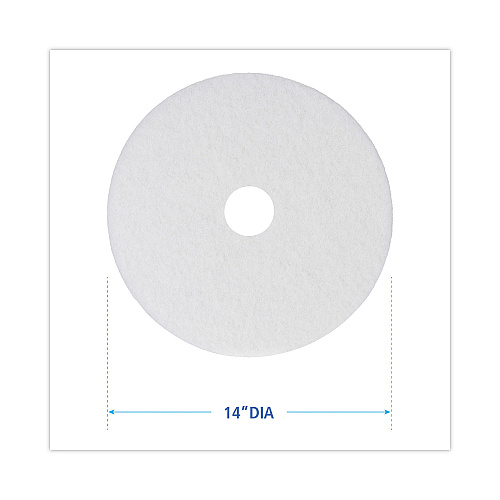 Boardwalk&reg; White 14" Floor Polishing Pads, 5 Pads (BWK4014WHI)