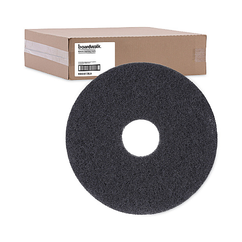 Boardwalk&reg; Standard 13-Inch Diameter Stripping Floor Pads, Black (BWK4013BLA)
