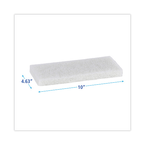 Boardwalk&reg; Light Duty Scrub/Scouring Pads, White, 20 Pads (BWK401)