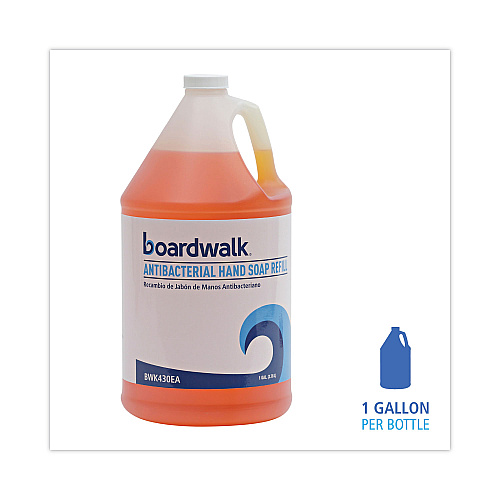 Boardwalk&reg; Antibacterial Liquid Soap, Clean Scent, 1 gal Bottle (BWK430EA)
