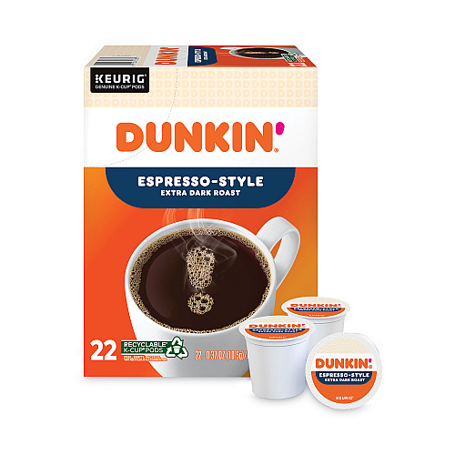 Dunkin Donuts K-Cup Pods, Espresso, 22/Box (1283)