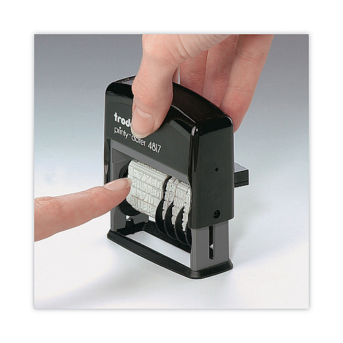 Trodat Printy Economy 12-Message Date Stamp, Self-Inking, 2" x 0.38", Black (E4817)