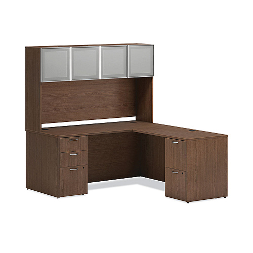 HON Mod Return Shell, Reversible (Left or Right), 48w x 24d x 29h, Sepia Walnut (PLRS4824LE1)