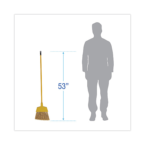 Boardwalk&reg; Poly Bristle Angler Broom, 49" Handle, Black, 12/Carton (BWK932M)