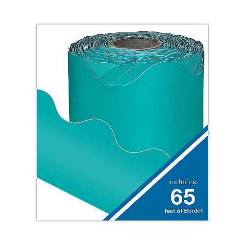 Carson-Dellosa Rolled Borders, Scalloped Border, Back to School, 2.25" x 65 ft, Teal (108471)