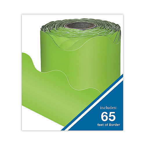 Carson-Dellosa Rolled Borders, Scalloped Border, Back to School, 2.25" x 65 ft, Lime (108468)