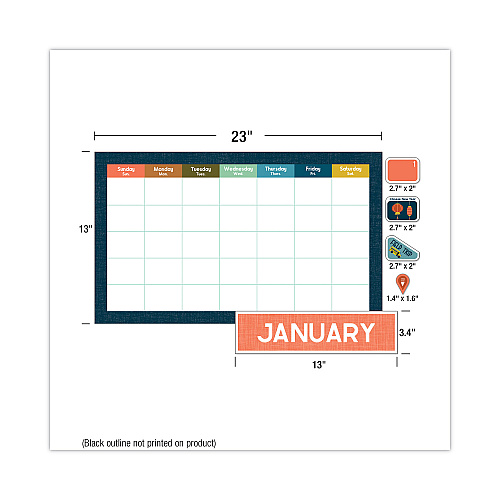 Carson-Dellosa Calendar Bulletin Board Sets, 123-Piece Set, Let's Explore, 23" x 13", Multicolor (110556)