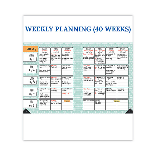 Carson-Dellosa Teacher Planner, Weekly/Monthly, Two-Page Spread (Seven Classes), 11 x 8.5, Multicolor Cover, 2022-2023 (105001)
