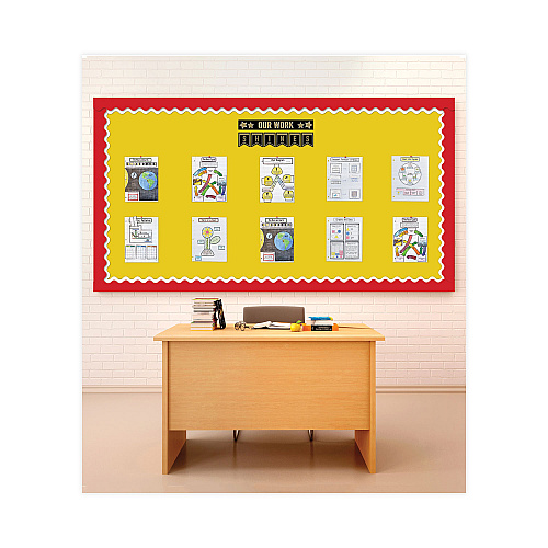 Carson-Dellosa Rolled Borders, Scalloped Border, Back to School, 2.25" x 65 ft, Red (108465)