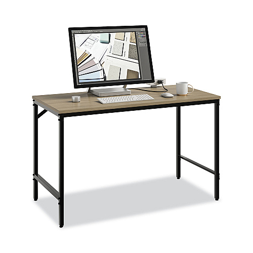 Safco Simple Work Desk, 45.5" x 23.5" x 29.5", Walnut (5272BLWL)