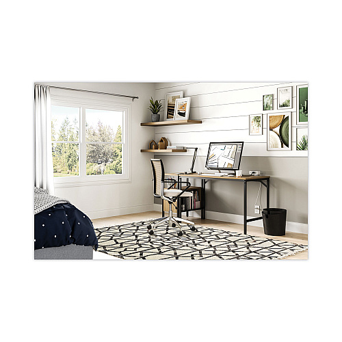 Safco Simple Work Desk, 45.5" x 23.5" x 29.5", Walnut (5272BLWL)