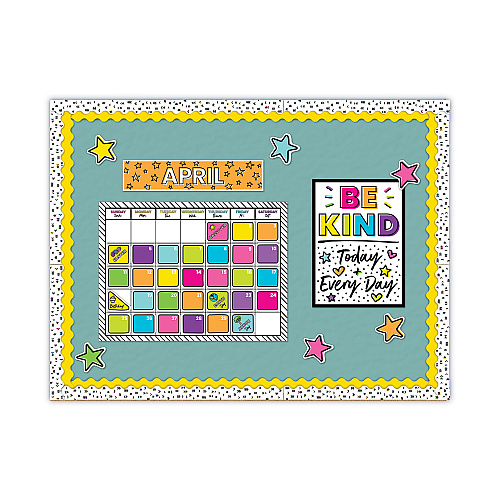 Carson-Dellosa Calendar Bulletin Board Sets, 129-Piece Set, Kind Vibes, 23" x 17", Multicolor (110522)