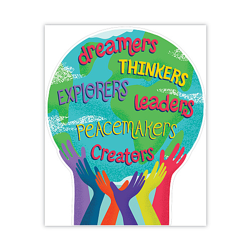 Carson-Dellosa Motivational Bulletin Board Sets, 47-Piece Set, One World, 24.7" x 20", Multicolor (110488)