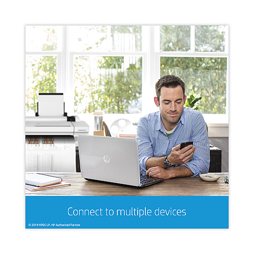 HP DesignJet T230 24" Large-Format Compact Wireless Plotter Printer with Extended Warranty (5HB07H)