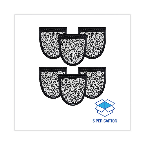 Boardwalk Disposable Urinal Floor Mat 2.0, Shield-Shaped, Black/White Slip-Resistant Surface, 17.5" x 20", 6/Carton (UMBW)