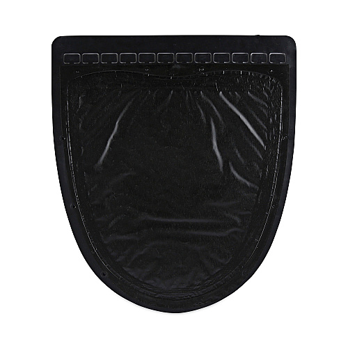 Boardwalk Disposable Urinal Floor Mat 2.0, Shield-Shaped, Black/White Slip-Resistant Surface, 17.5" x 20", 6/Carton (UMBW)