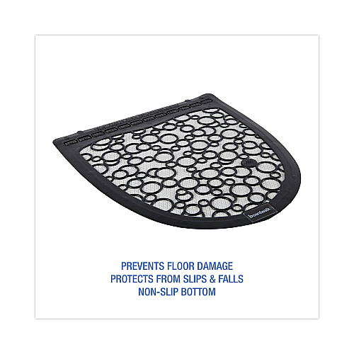 Boardwalk Disposable Urinal Floor Mat 2.0, Shield-Shaped, Black/White Slip-Resistant Surface, 17.5" x 20", 6/Carton (UMBW)