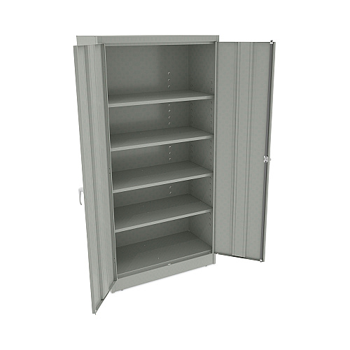Alera Assembled 72" High Heavy-Duty Welded Storage Cabinet, Four Adjustable Shelves, 36w x 18d, Light Gray (ALECM7218LG)