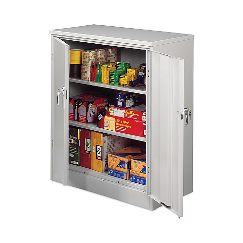 Alera Assembled 42" High Heavy-Duty Welded Storage Cabinet, Two Adjustable Shelves, 36w x 18d, Light Gray (ALECM4218LG)