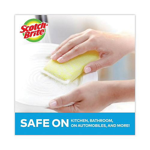 Scotch-Brite Dobie All-Purpose Cleaning Pad, 3.15 x 4.95, 2.24" Thick, Yellow, 24/Carton (56855)
