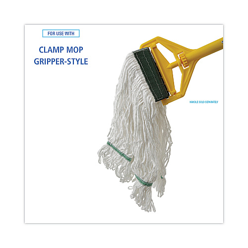 Boardwalk&reg; Loop End Rayon Mop Head, Medium, 14 oz, White, 12 Mops (BWKSP200M14DZ)