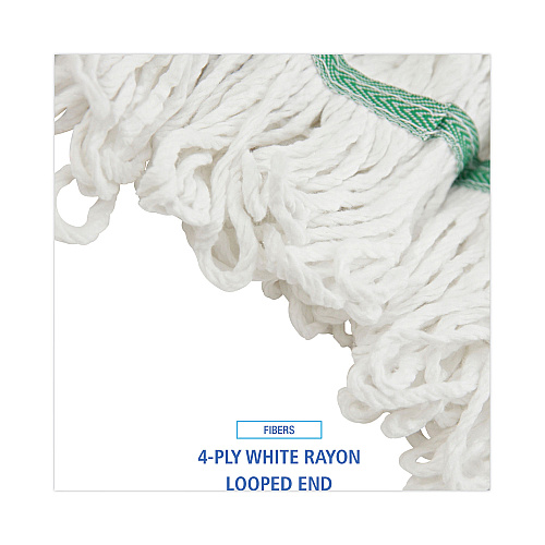 Boardwalk&reg; Loop End Rayon Mop Head, Medium, 14 oz, White, 12 Mops (BWKSP200M14DZ)