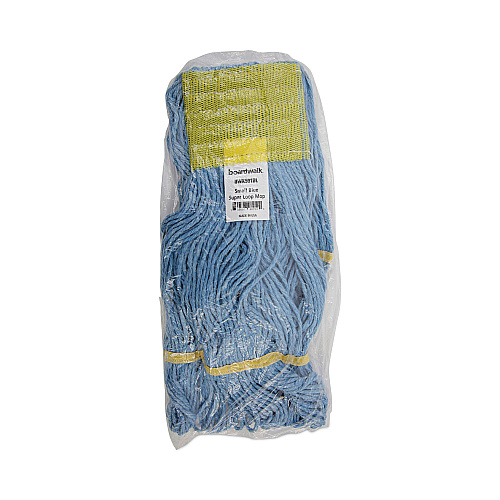 Boardwalk&reg; Super Loop Wet Mop Heads, Small, Blue, 12 Mops (BWK501BL)